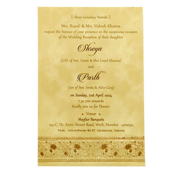 Pastel Design Single Sheet Invitation Card-King of Cards