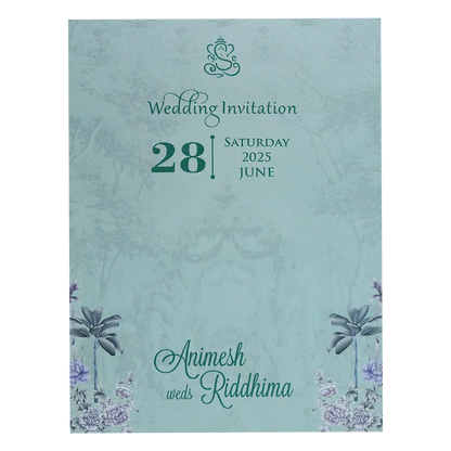 Pale Mint Green Padded Invitation-KVN07090