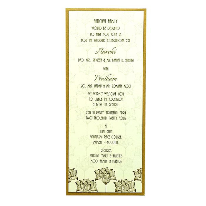 Brown Padded Single Sheet Invitation-King of Cards