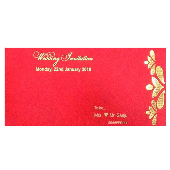 Charming Cut Design With Red Shaded Wedding Card - KNKSP729-King of Cards