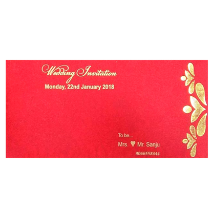 Charming Cut Design With Red Shaded Wedding Card - KNKSP729-King of Cards