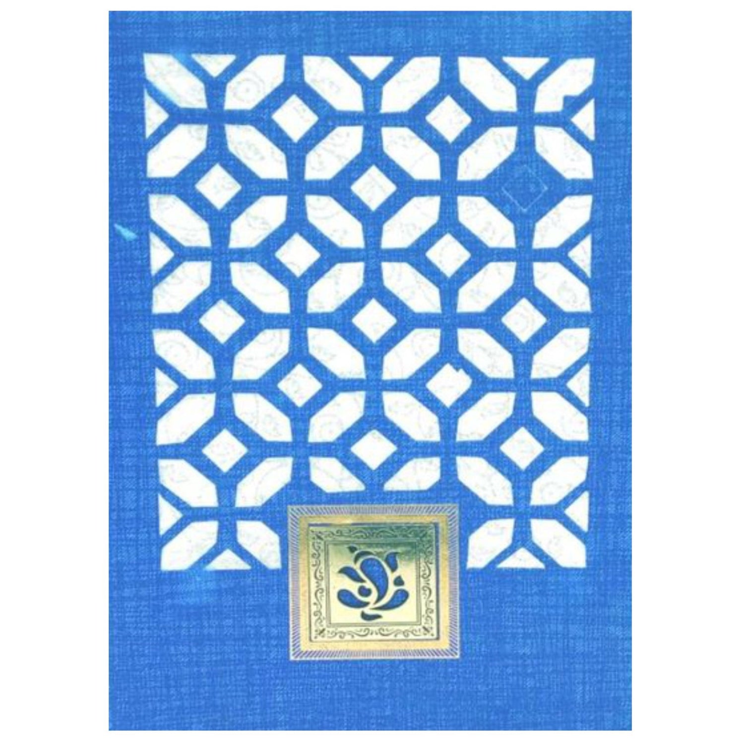 Blue Die Cut Square Ganesha Card-KCAW203B