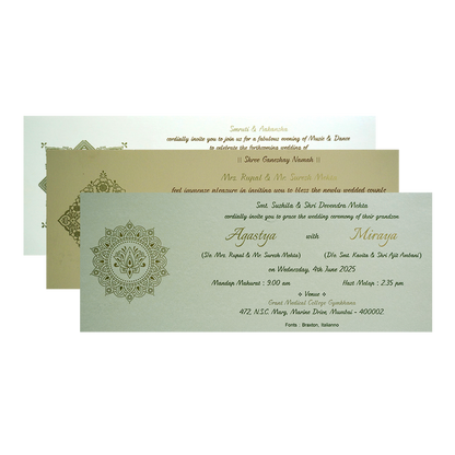 Aqua Blue Nameplate Invitation Card-King of Cards