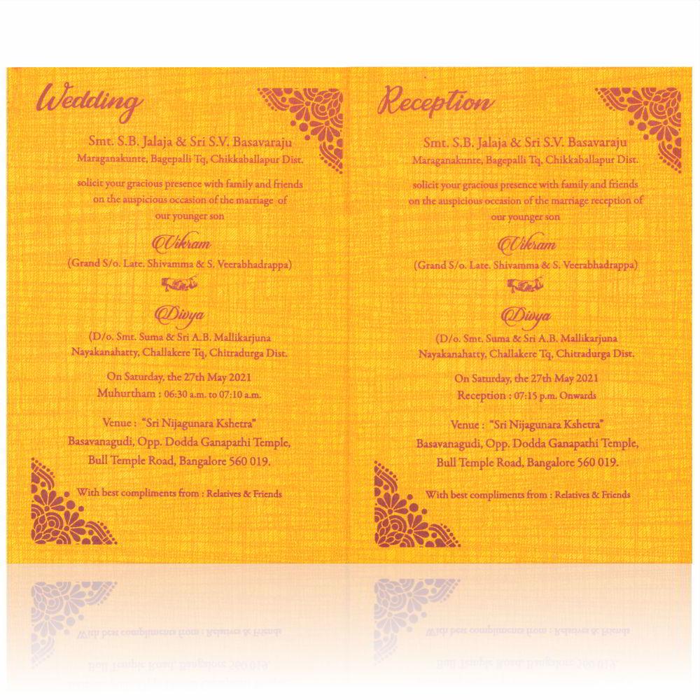 Red Metallic Embossed Ganesha Trunk With Dhol Design-KNCM820R