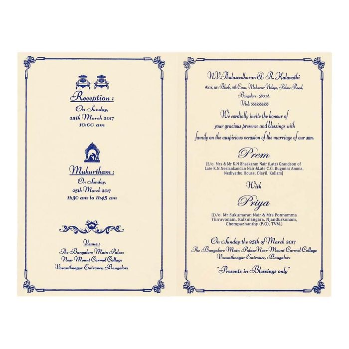 Blue Wedding Invitation Card-Knk1897-King of Cards