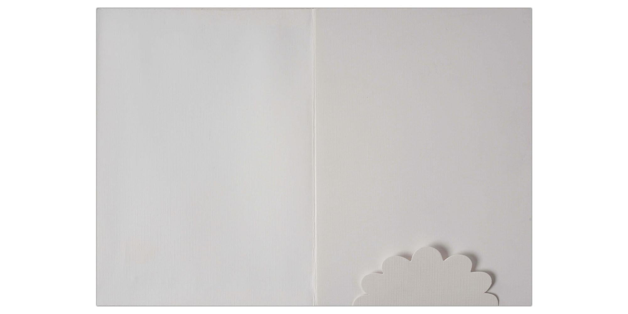 Artistic White Shading With Gold Foiling Ganesha Design Padded Wedding Card - KNK2170