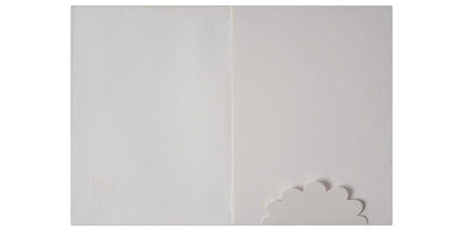Artistic White Shading With Gold Foiling Ganesha Design Padded Wedding Card - KNK2170