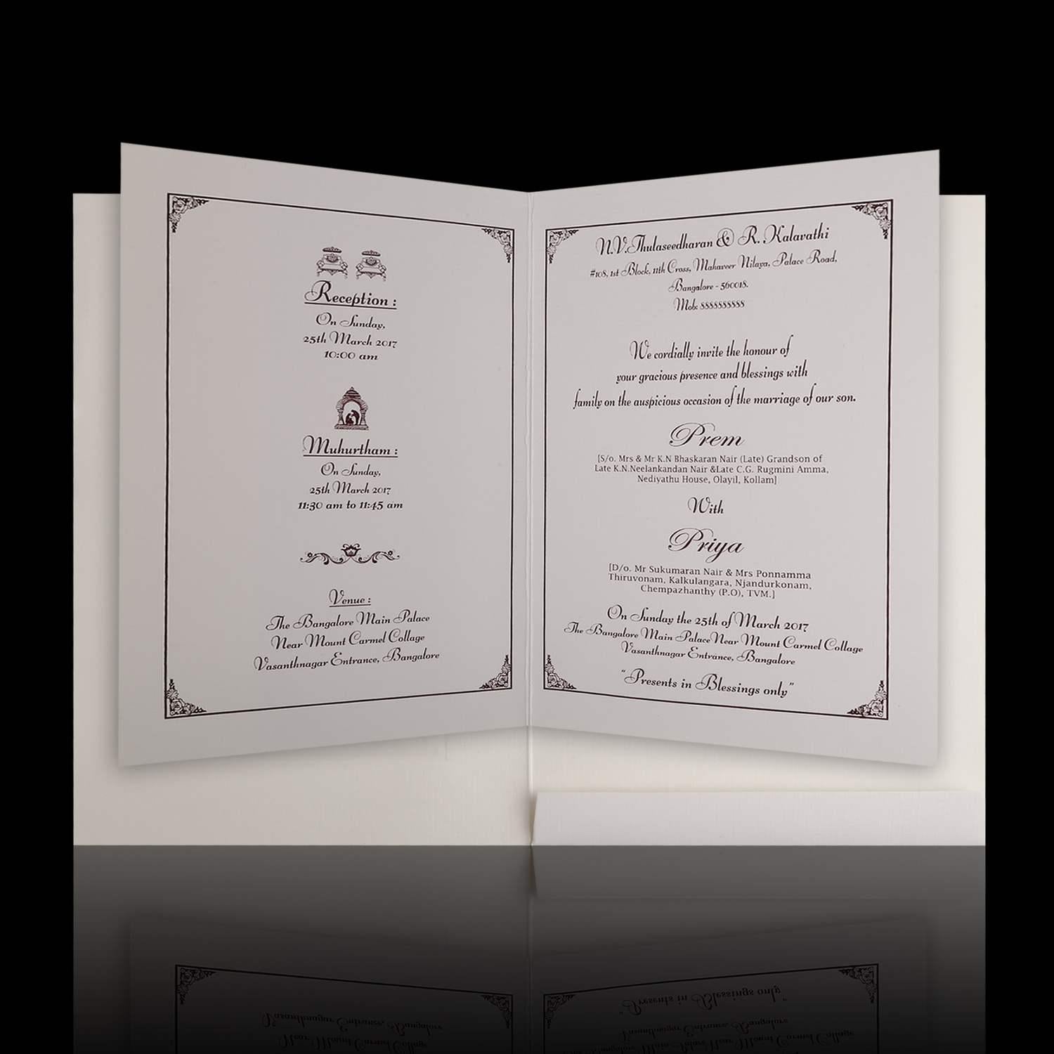 Fabulous Maroon Shading With Bloom Subject Wedding Card - KNK2258