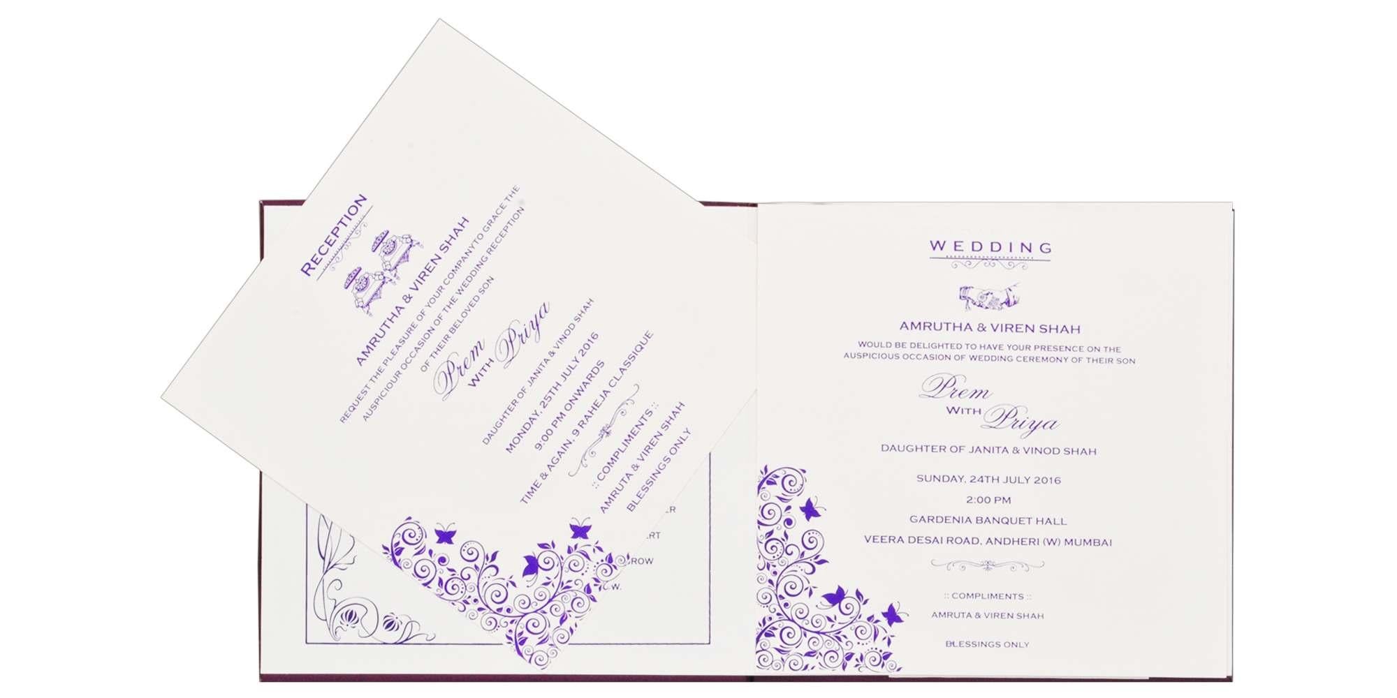 Violet Invitation Card-KNK2909