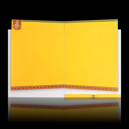 Yellow Ganesha Shiva Parvathi Invitation Card