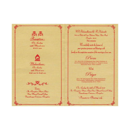 Satin Red Golden Ganesha Card -  KNK3050