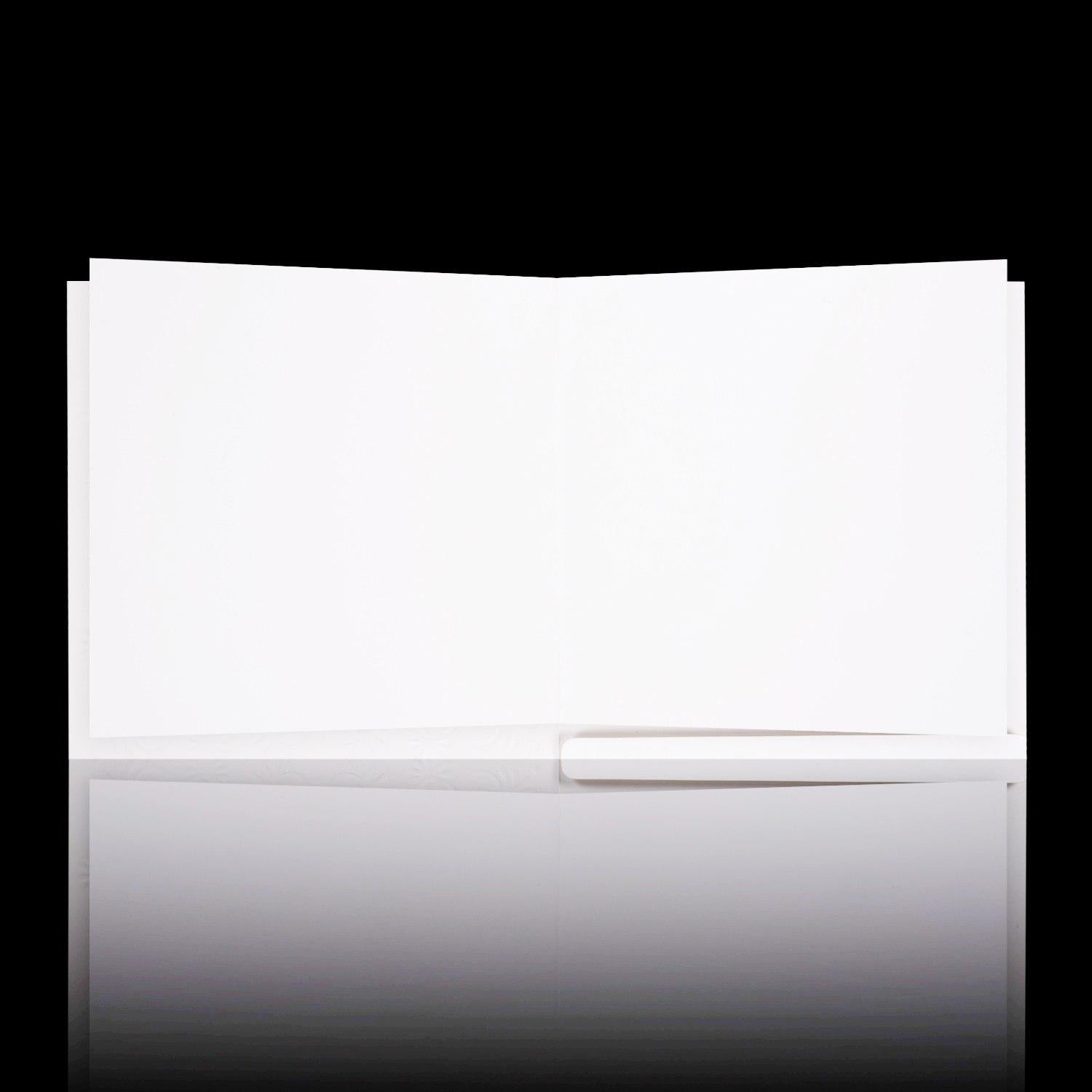 Classic Silver Wolly White Invitation Wedding Card - KNK30580