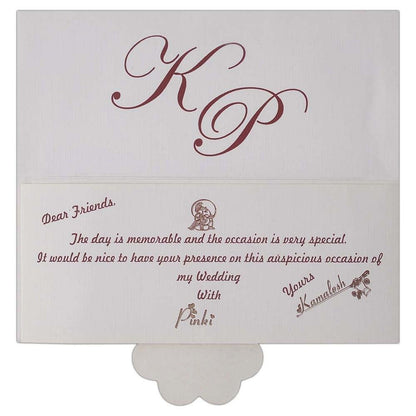 Invitation Card - Floral delight in white invitation Card-KNK3130