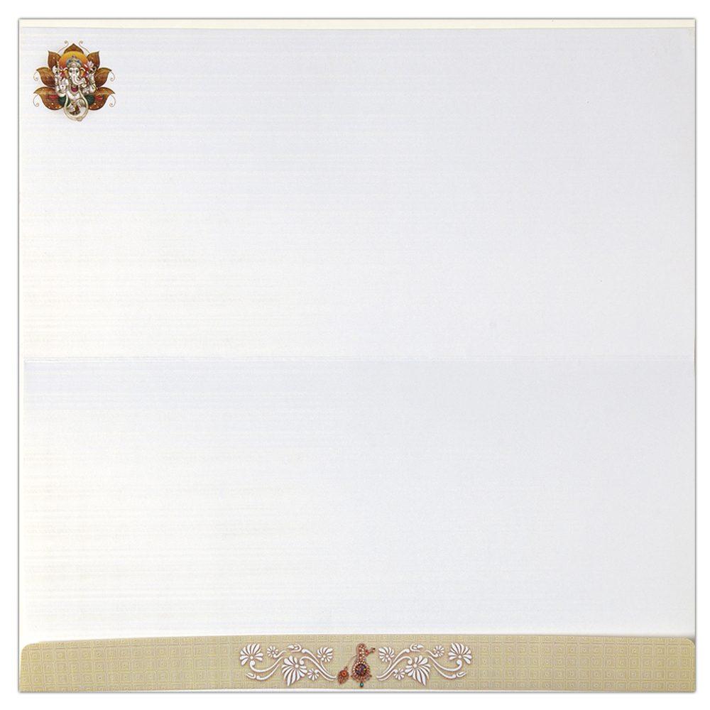 White Radha Krishna Invitation-KNK3164
