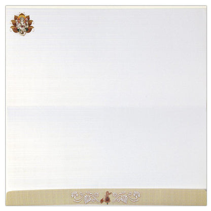 White Radha Krishna Invitation-KNK3164