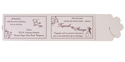 Invitation Card - Golden Floral Personal Wedding Invitation Card-KNK3432