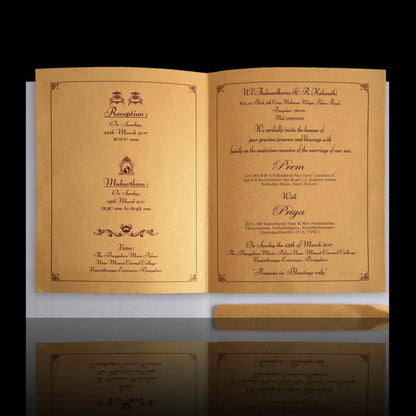 Lovely Gold Shading With Gold Foiling Flower Wedding Card - KNK3480