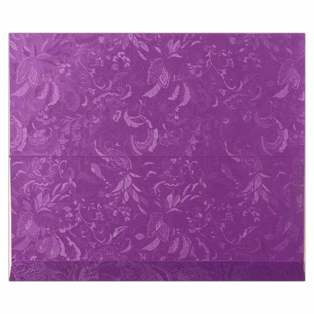 Invitation Card - Purple and Gold Wedding Invitation Card