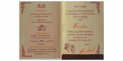 Invitation Card - Flowing Peacock feathers invitation Card-KNK3722
