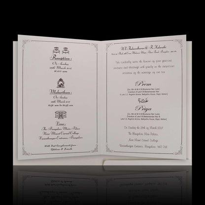 Classic White Floral Theme Wedding Card  - KNK4037