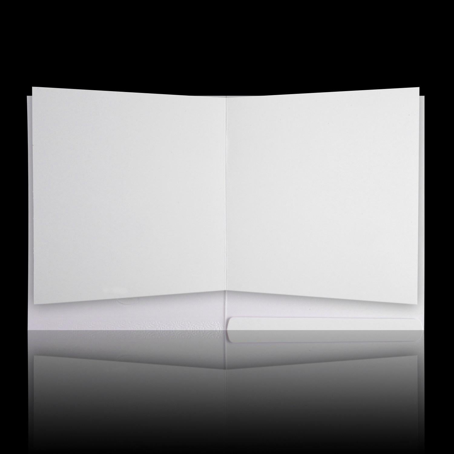 Pristine White Shading With Gold Ganesha Wedding Card - KNK4100