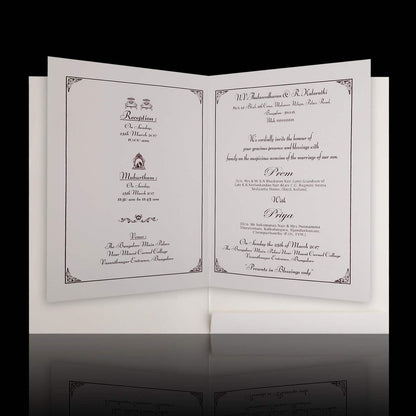 Fabulous Violet Shading With Bloom Subject Wedding Card - KNK4124