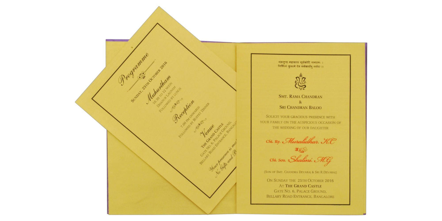 Purple Peacock Feathered Invitation Card-Knk4297