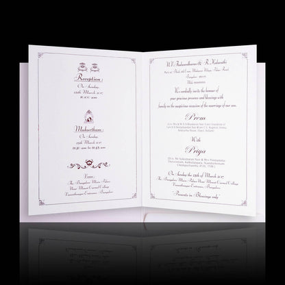 Well Groomed White Shading Gold Ganesha Wedding Card - KNK4790