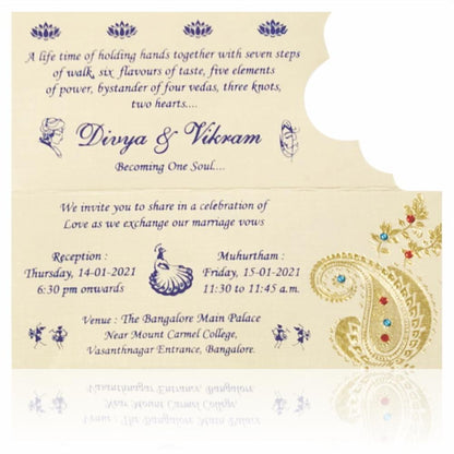 Beautiful Blue Shading Personal Wedding Card - KNKSP716