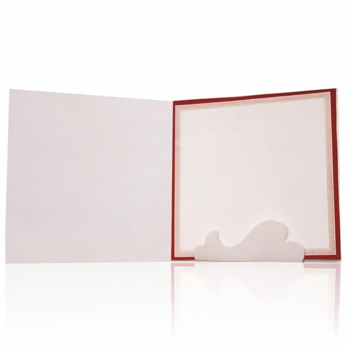 Royal Red Shading With Cut Ganesha Padded Wedding Card - KNKZ0676-King of Cards