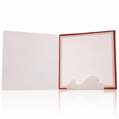 Royal Red Shading With Cut Ganesha Padded Wedding Card - KNKZ0676-King of Cards