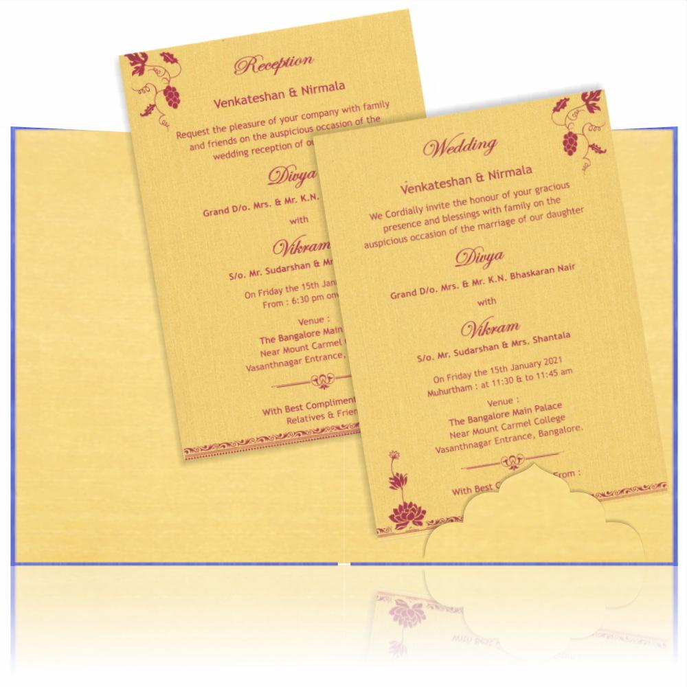 Gold And Blue Padding Invitation Card-Knpc9517b
