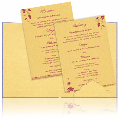 Gold And Blue Padding Invitation Card-Knpc9517b