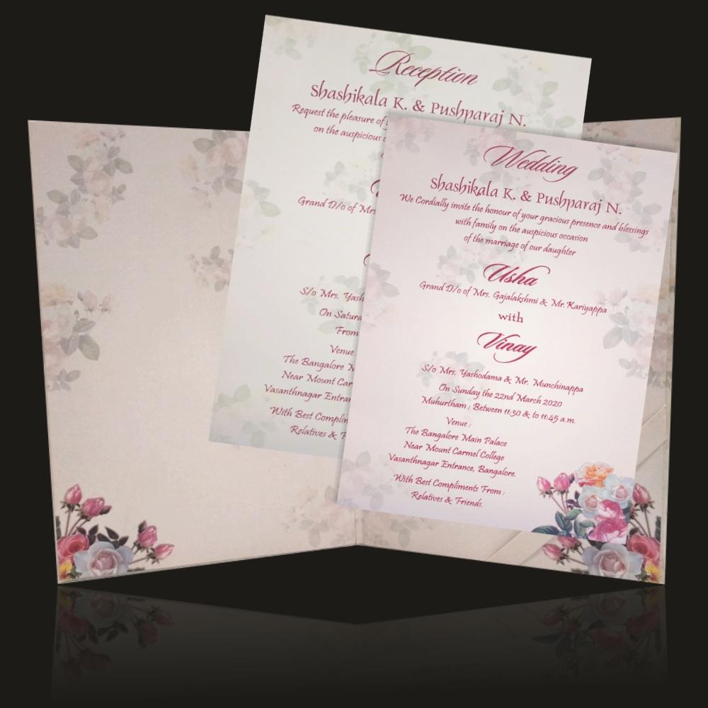 Pink Pastel Padded Floral Design With Name Plate-KNPO4501P