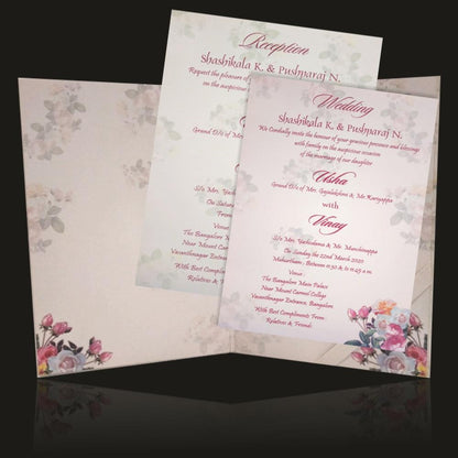 Pink Pastel Padded Floral Design With Name Plate-KNPO4501P