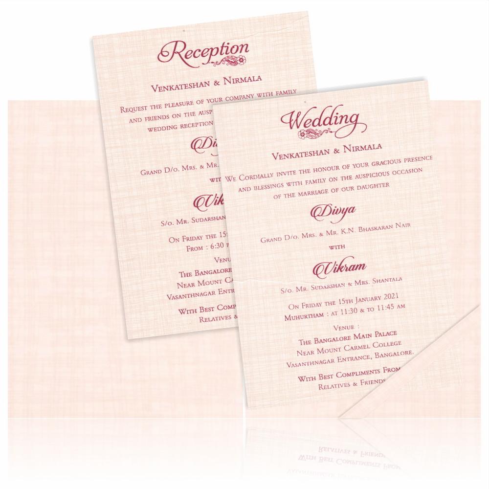 Sandal Designer Padded Wedding Card In Gold Foiling With Bag-KNPR4504S