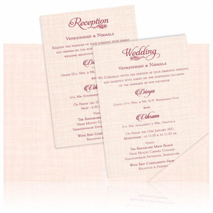 Sandal Designer Padded Wedding Card In Gold Foiling With Bag-KNPR4504S