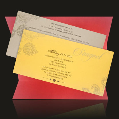 Gold Embossed Royal Wedding Mandap Invitation Card-KPR06510