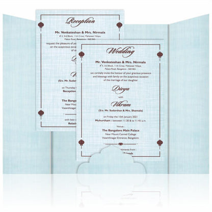 Light Blue Premium Padded Invitation With Open Door Type-KNPS9513B