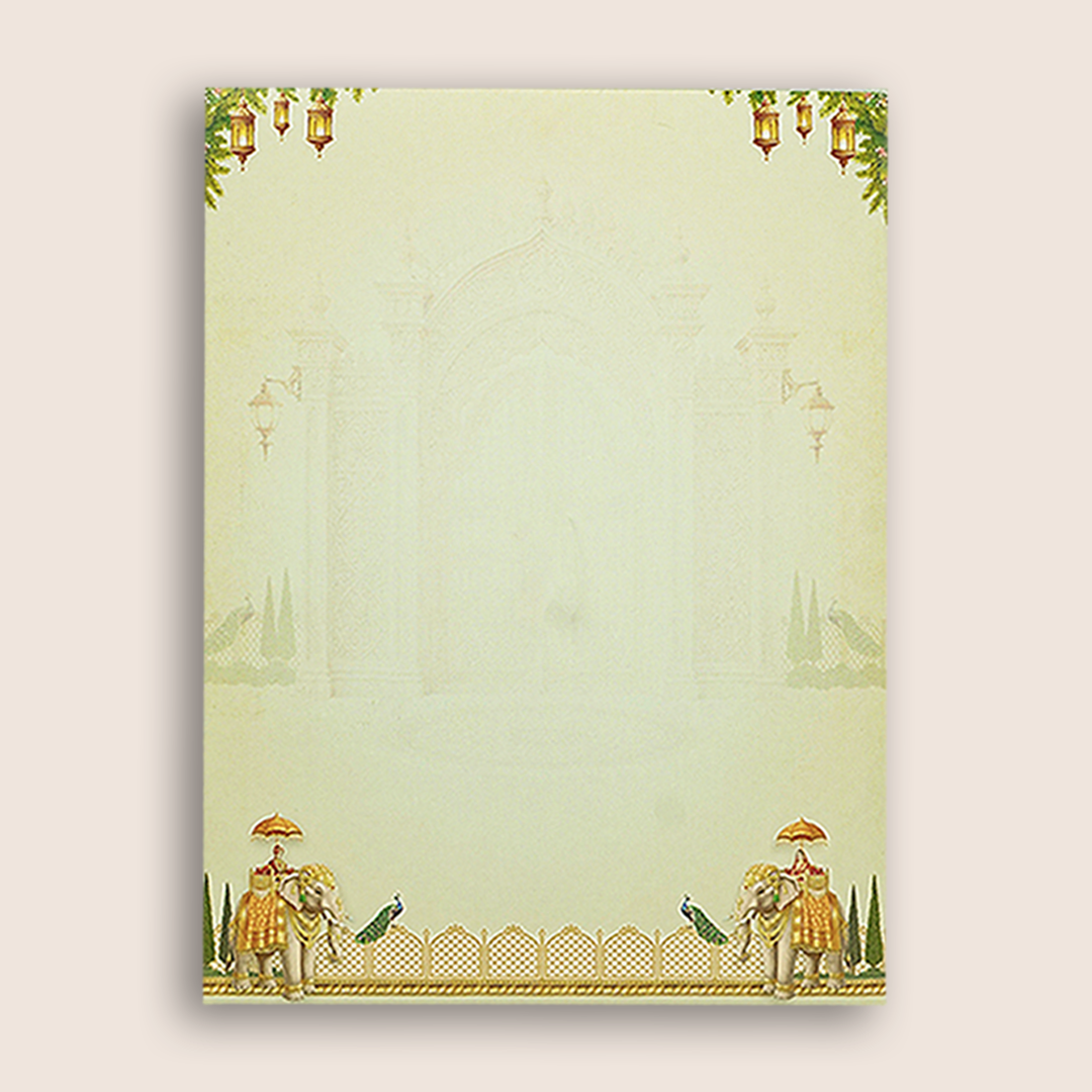 Cream Royal Palace Arch Wedding Card - KNKC4098