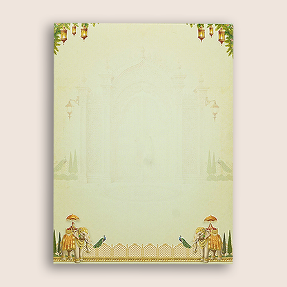 Cream Royal Palace Arch Wedding Card - KNKC4098