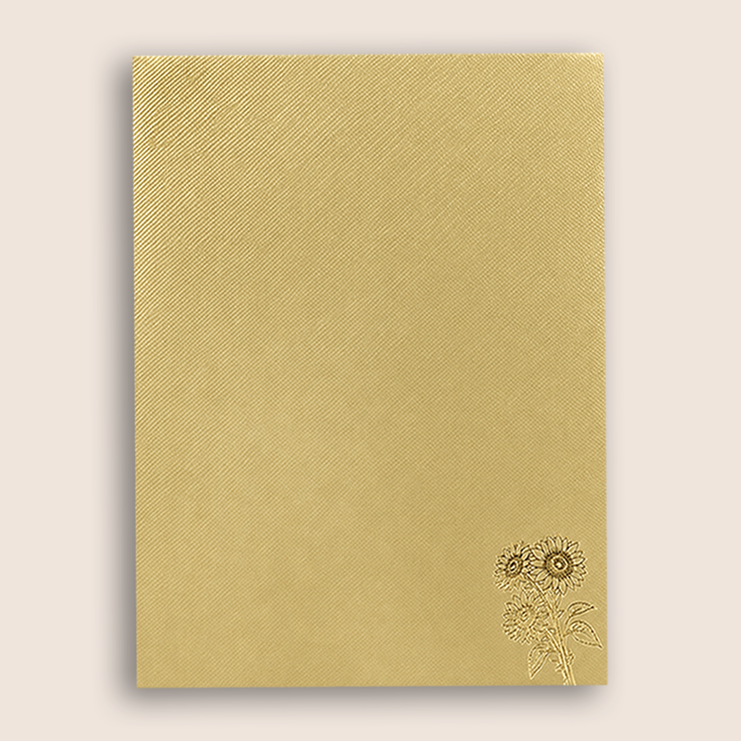 Ivory Floral Door Style Wedding Card - KNKTG048