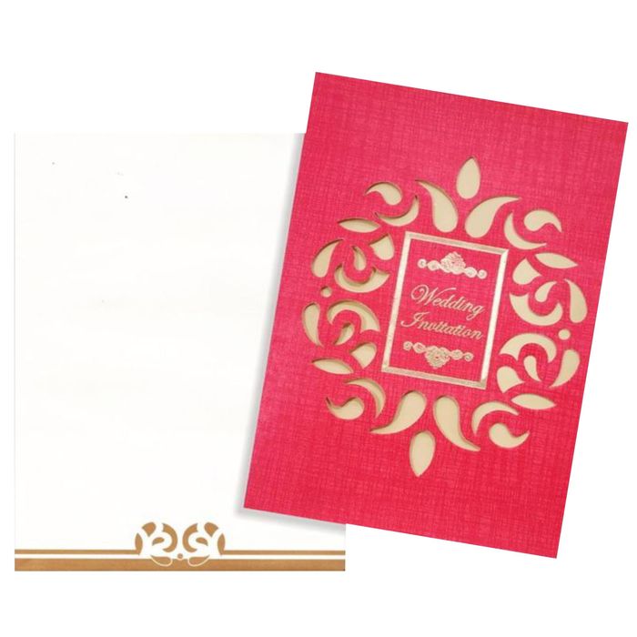 Amazing Red Shading With Cut Design Wedding Card-King of Cards