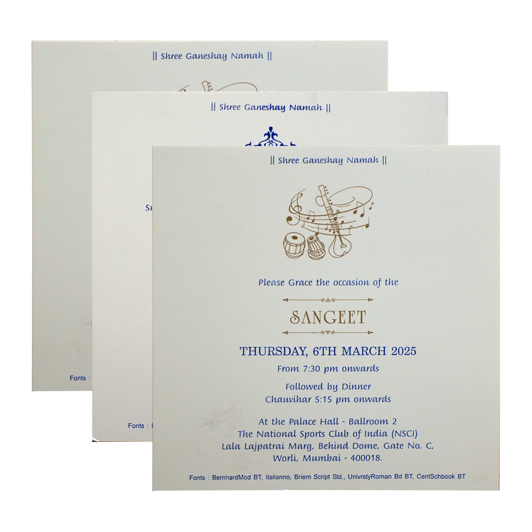 Royal Blue Embossed Padded Wedding Card-King of Cards