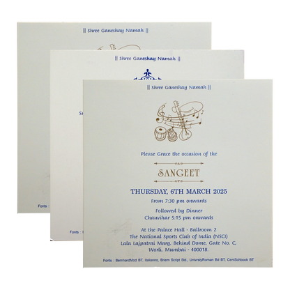 Royal Blue Embossed Padded Wedding Card-King of Cards