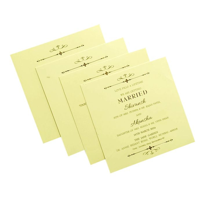 Cream Laser Cut Invitation Card-King of Cards