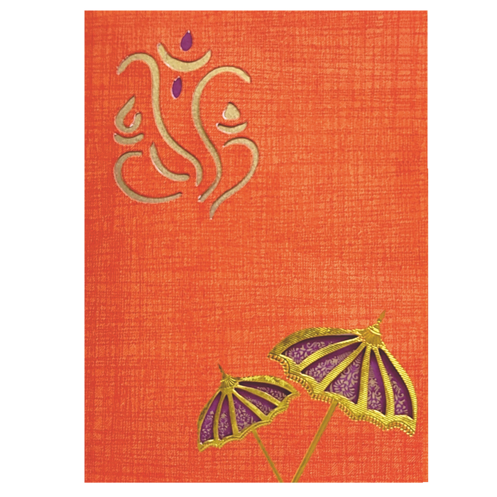 Classic Yellow Shading With Cut Ganesha Wedding Card-King of Cards