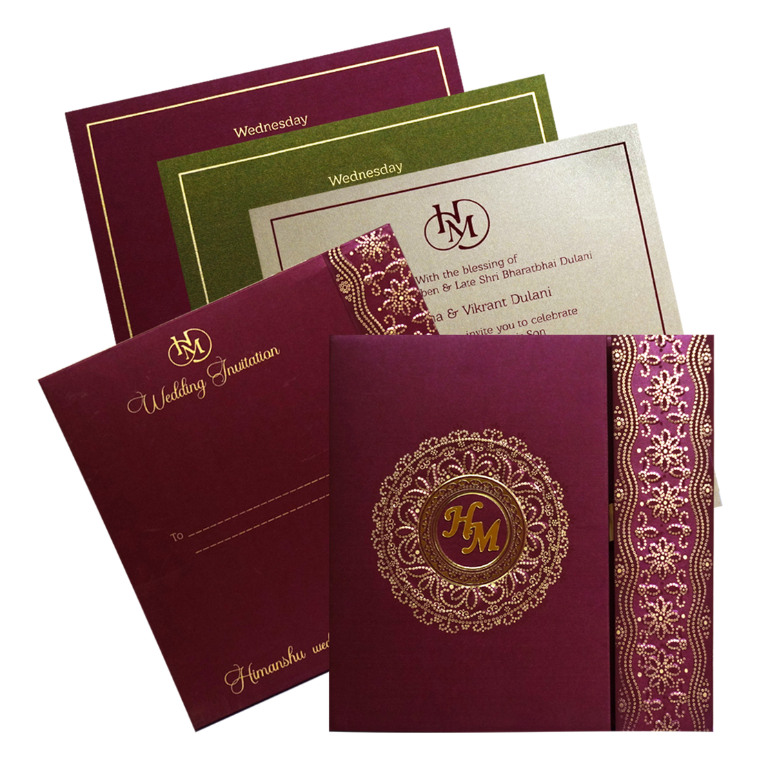 Elegant Red Marriage Card-King of Cards