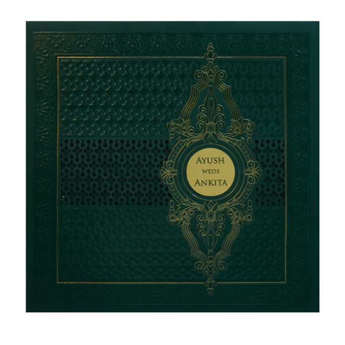 Green MDF Wedding Cardkp-King of Cards