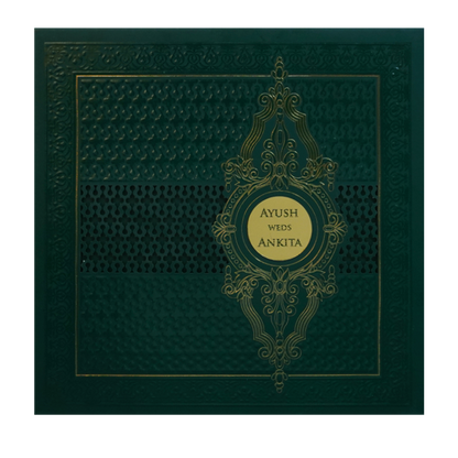 Green MDF Wedding Cardkp-King of Cards